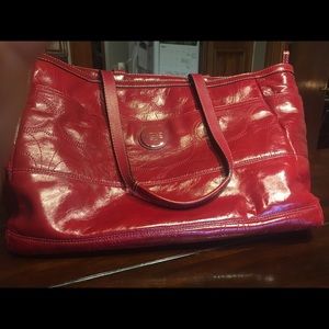 Red coach Tote